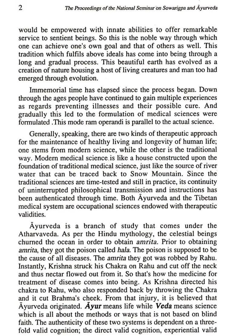 Sowarigpa and Ayurveda- Proceedings of the National Seminar on Ayurveda Held in October 2007 - Indya