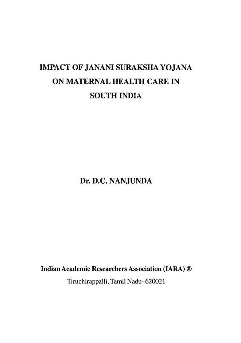 Impact of Janani Suraksha Yojana on Maternal Health Care in South India - Indya
