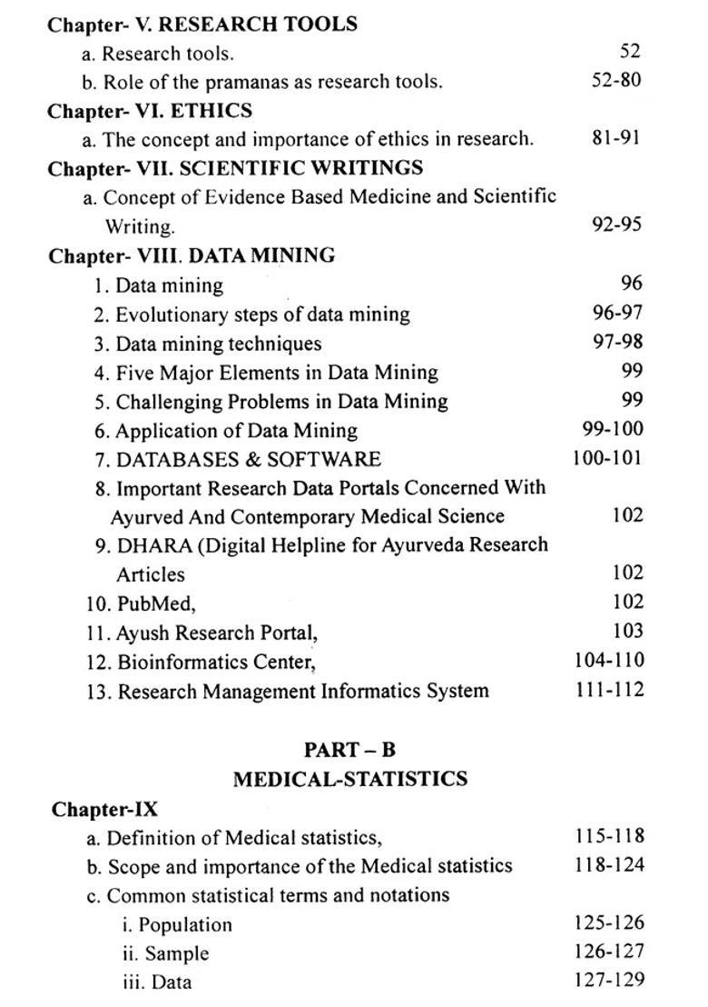 Research Methodology Medical Biostatistics for Undergraduate Scholars of Ayurveda - Indya