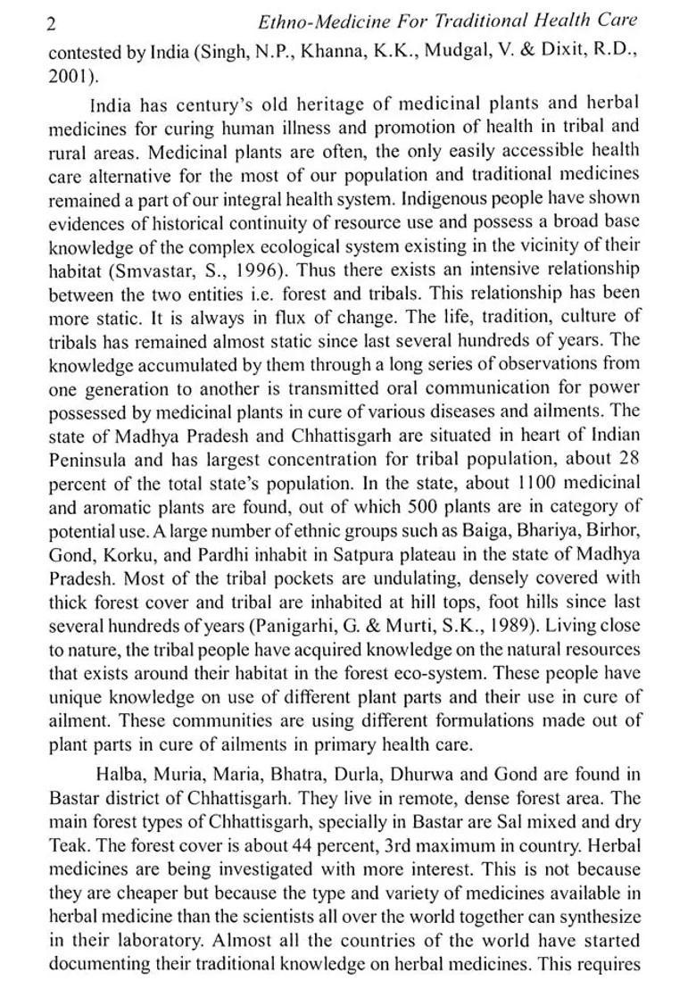 Ethno-Medicine for Traditional Health Care - Indya