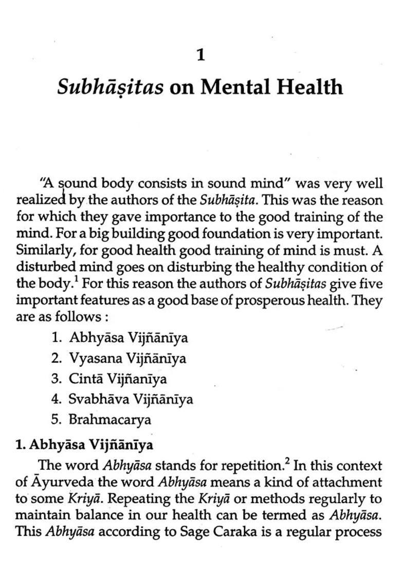 Niceties of Ayurvedic Subhasitas - Indya