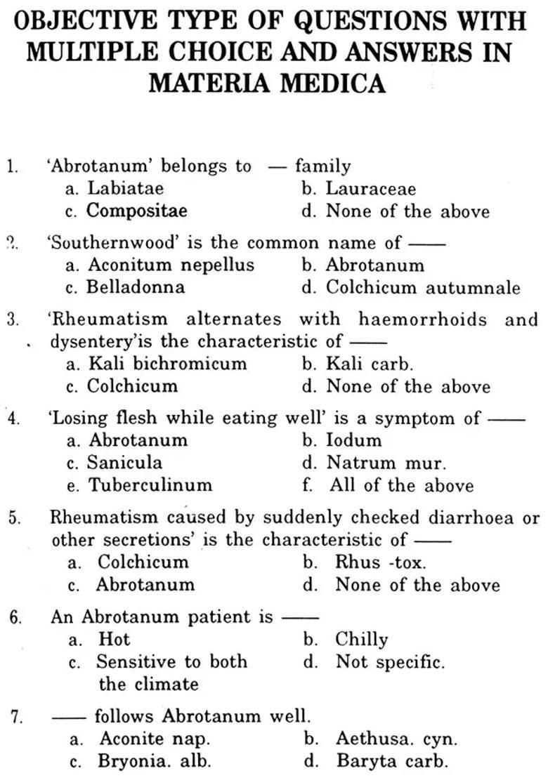 Learning Homoeopathy Through Objective Type Questions and Answers (Materia Medica, Repertory, Pharmacy Organon) - Indya