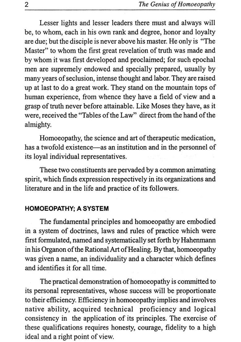 The Genius of Homoeopathy Lectures and Essays on Homoeopathic Philosophy with Word Index - Indya