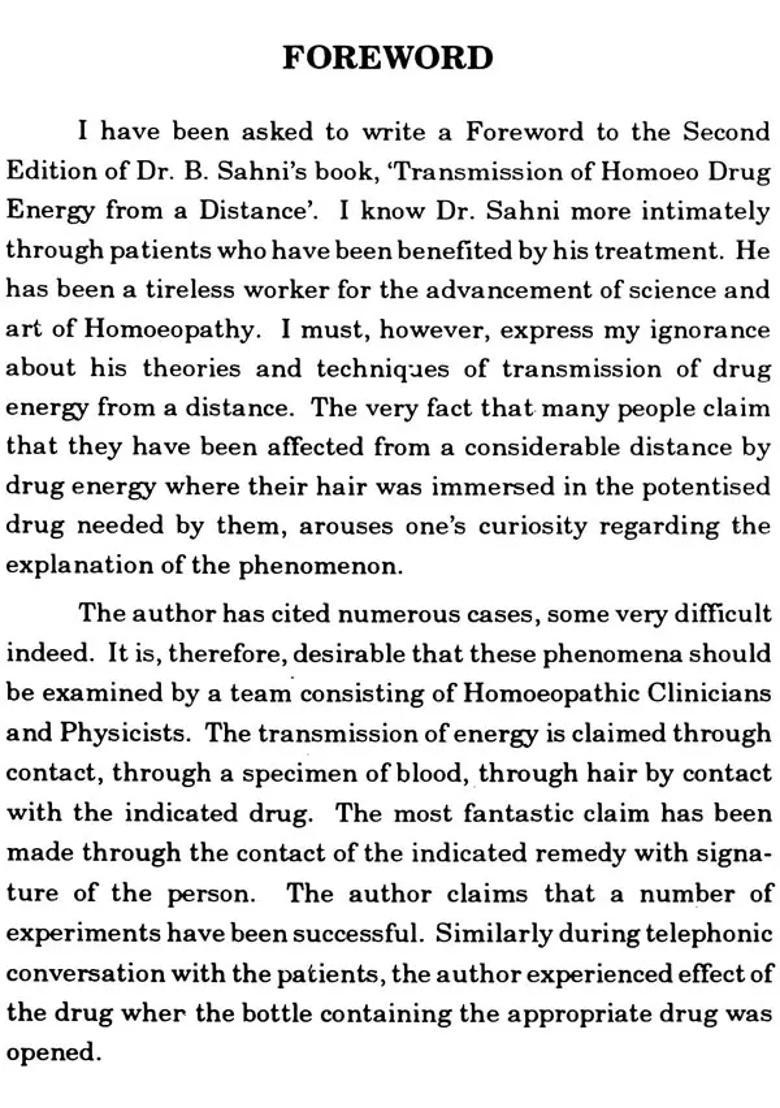 Transmission Homoeo Drug-energy from a distance - Indya