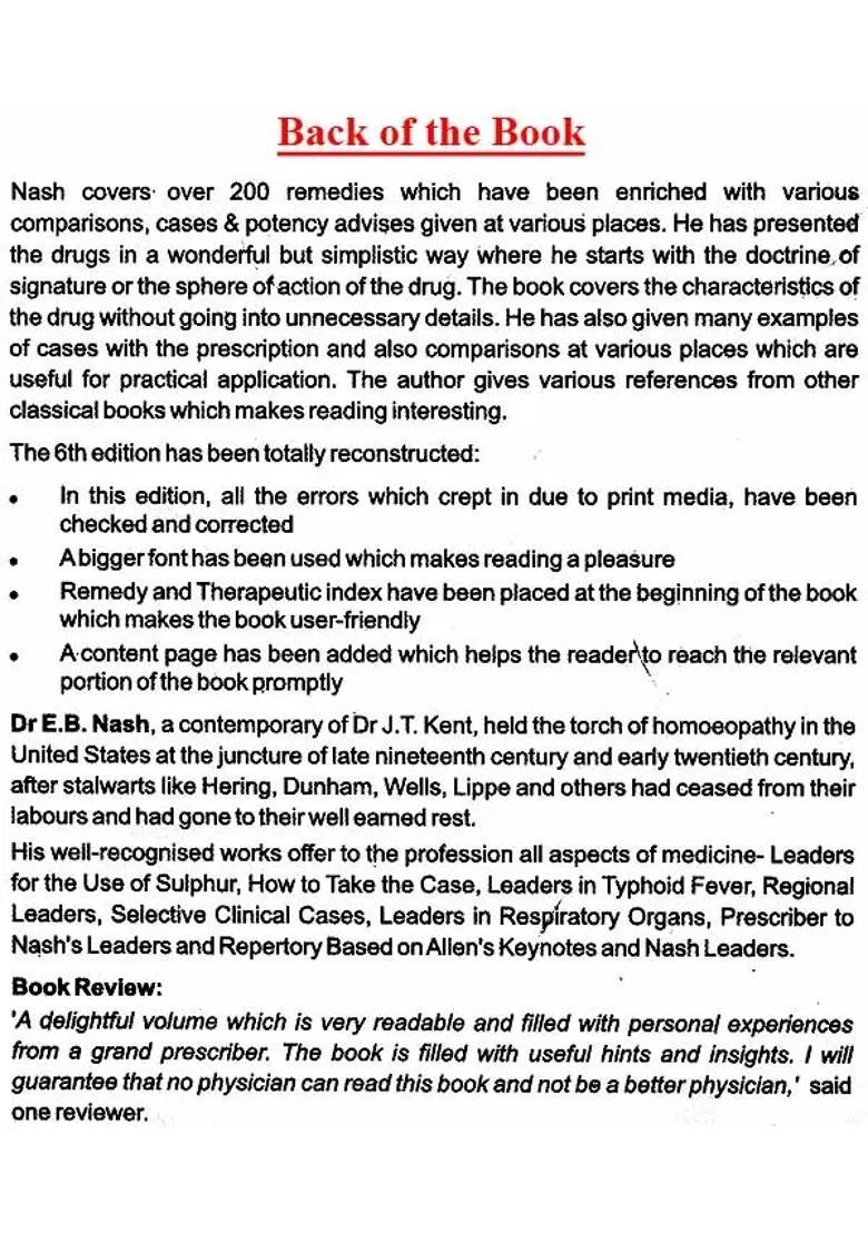 Leaders in Homeopathic Therapeutics with Grouping and Classification - Indya