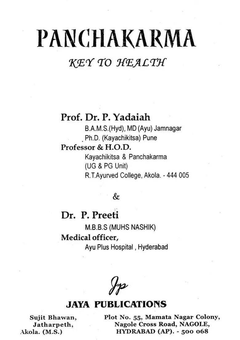 Panchakarma (Key to Health) - Indya