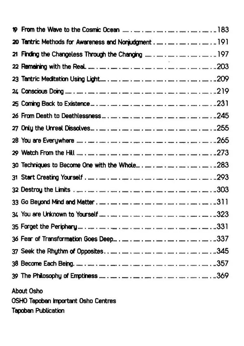 Vigyan Bhairav Tantra (The Book of Secrets) 112 Techniques Meditation - Indya