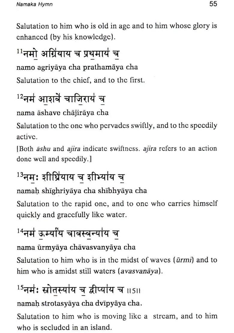 Rudra Mantras From Taittiriya Samhita (Namaka, Chamaka, Shiva-Sankalpa, Inner Yajna and Suparna) (Sanskrit Text with Transliteration English Translation) - Indya