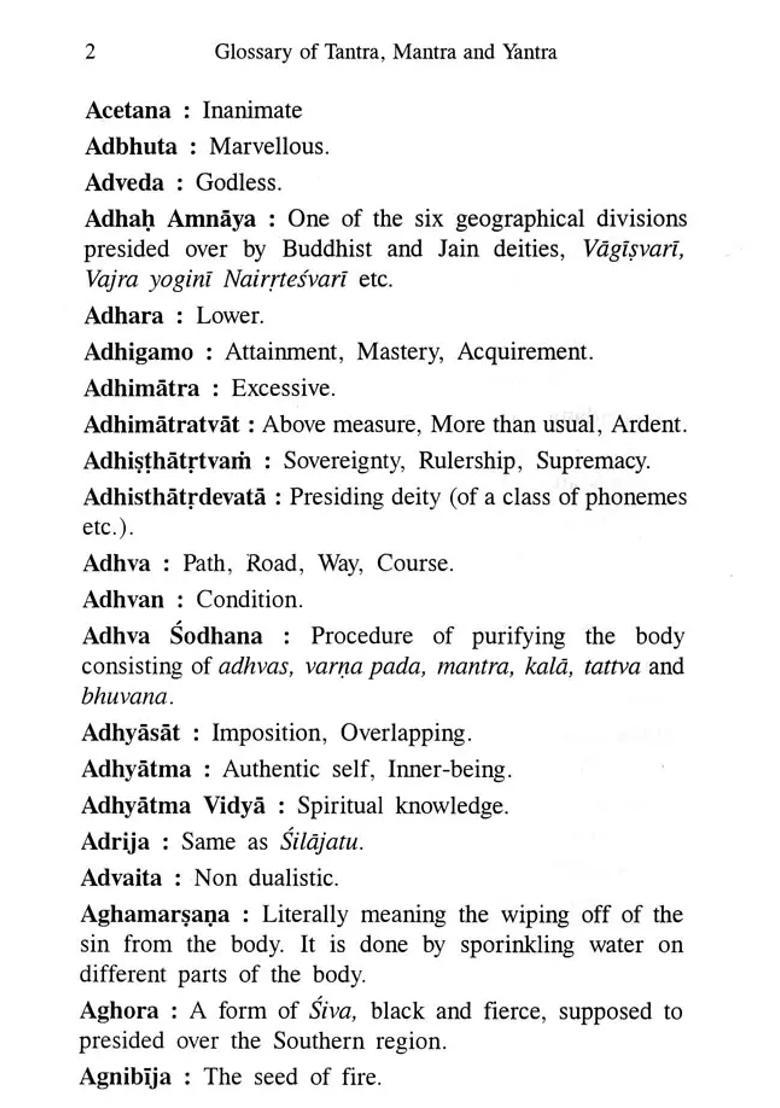 A Glossary of Tantra, Mantra and Yantra - Indya