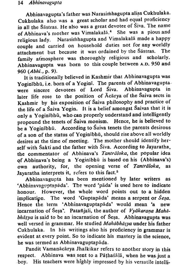 Abhinavagupta (A Book) - Indya