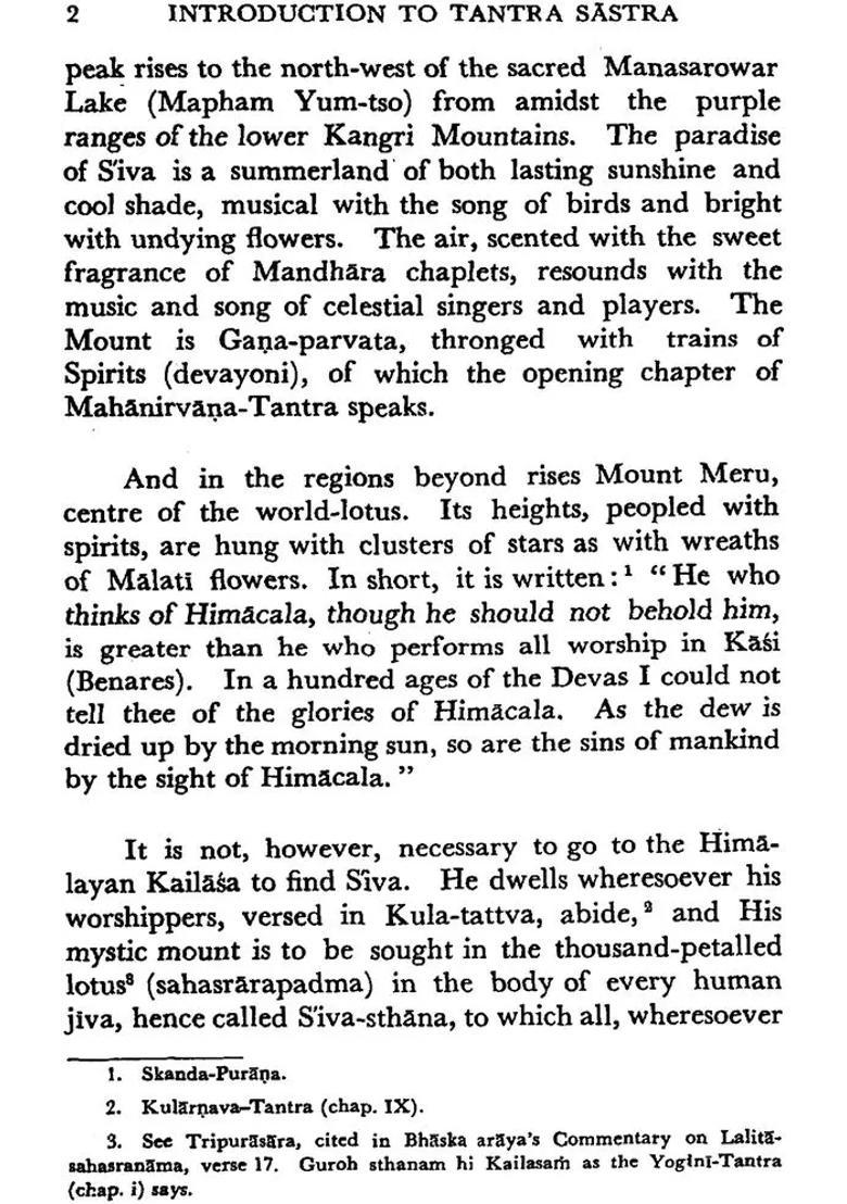 Introduction To Tantra Sastra - Indya