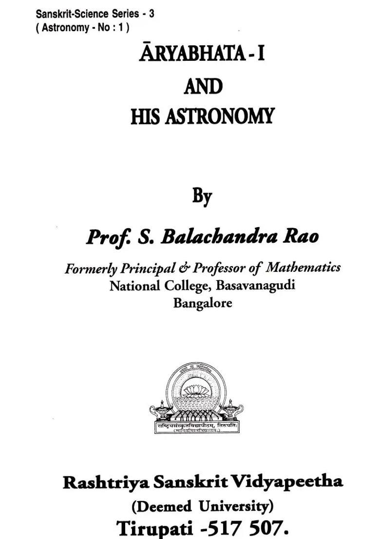 Aryabhata I and His Astronomy - Indya