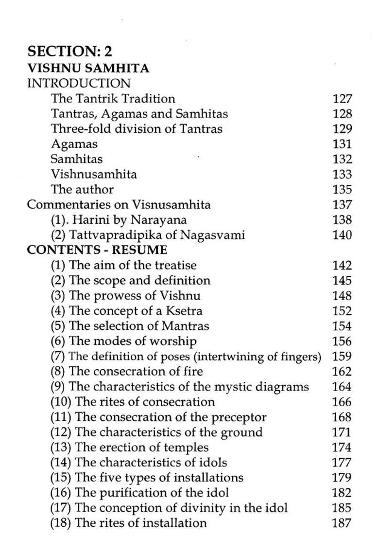 Saiva and Vaishnava Ritual Traditions Study Based on Tantra Paddhathi Vishnu Samhita - Indya