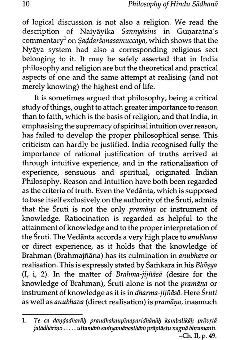 Philosophy of Hindu Sadhana - Indya