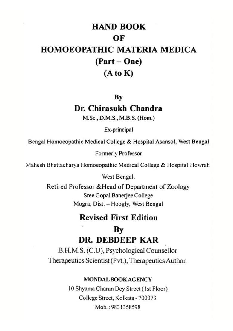 Handbook of Homeopathic Materia Medica (Set 2 Volumes) - Indya