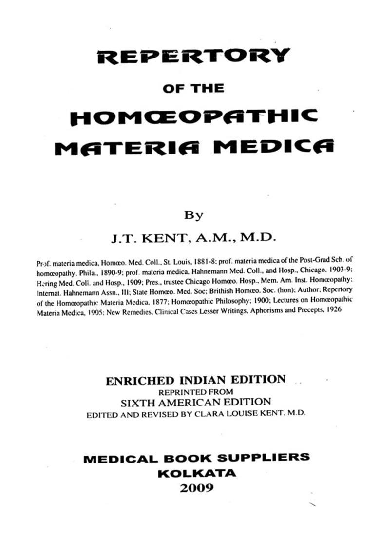 Repertory of the Homeopathic Materia Medica - Indya