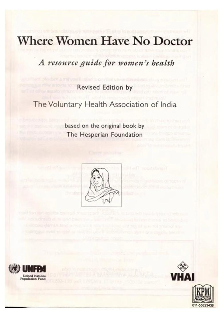 Where Women have No Doctor A Resource Guide for Womens Health - Indya