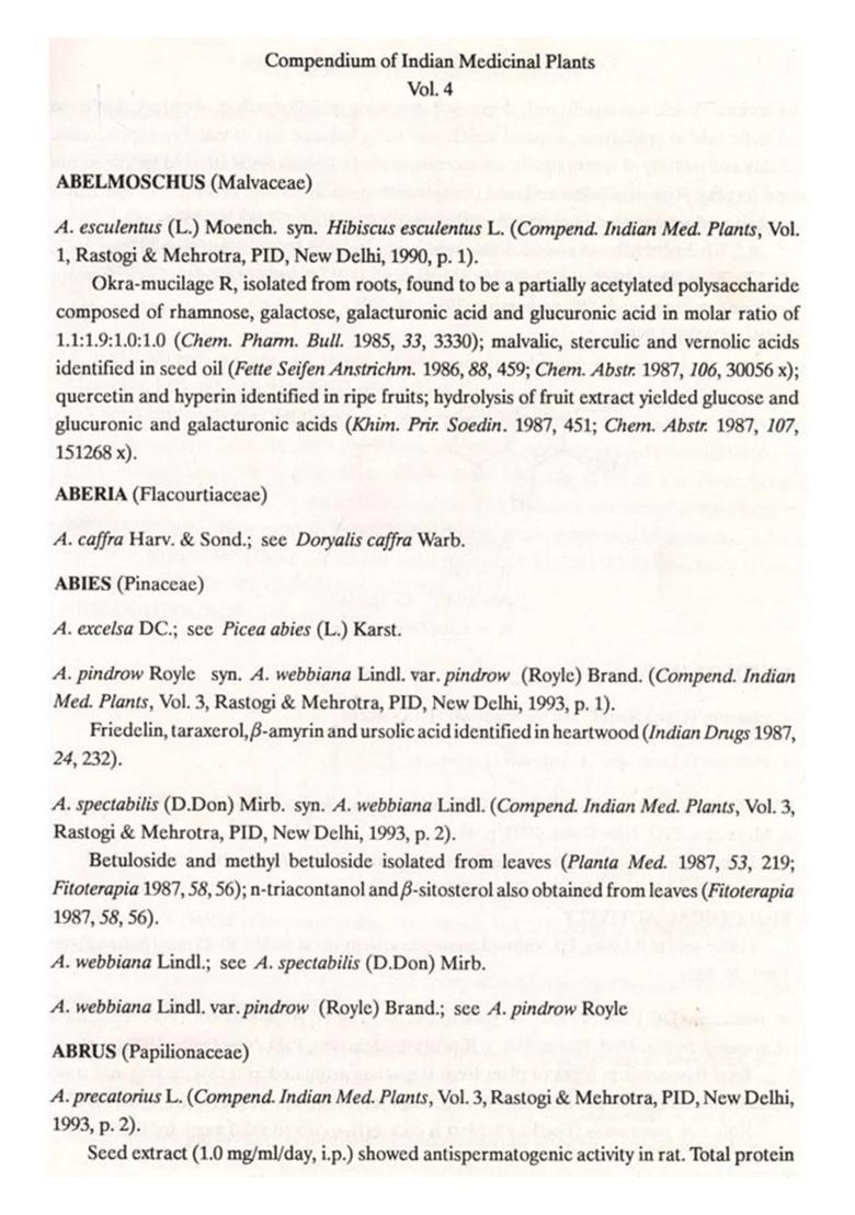 Compendium of Indian Medicinal Plants 1985-1989 in Volume 4 (An Old and Rare Book) - Indya