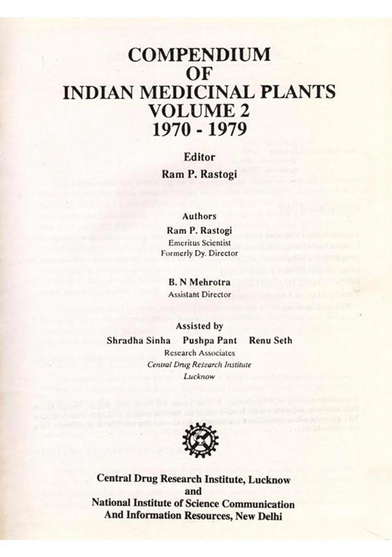 Compendium of Indian Medicinal Plants 1970-1979 in Volume 2 (An Old and Rare Book) - Indya