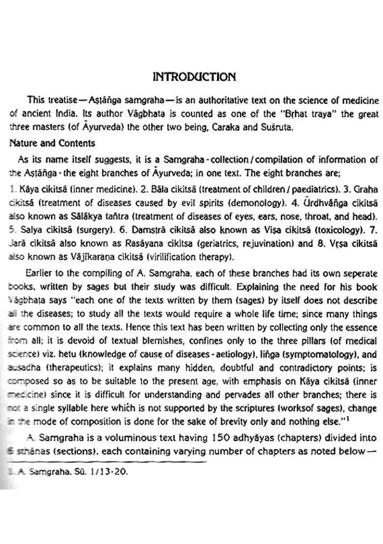 Astanga Samgraha of Vagbhata (Vol - I) - Indya