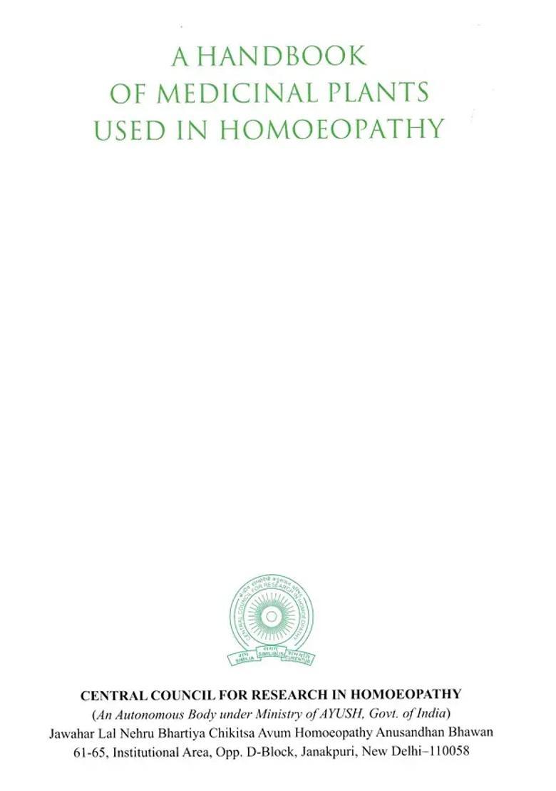 A Handbook of Medicinal Plants Used in Homoeopathy - Indya