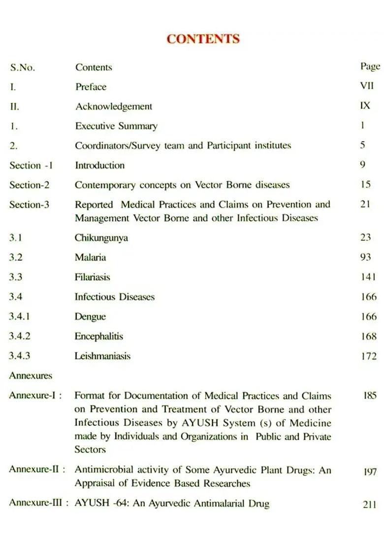 Reported Medical Practices on Prevention, Management of Vector Borne and Infectious Diseases Through Ayurveda Siddha - A Technical Report - Indya