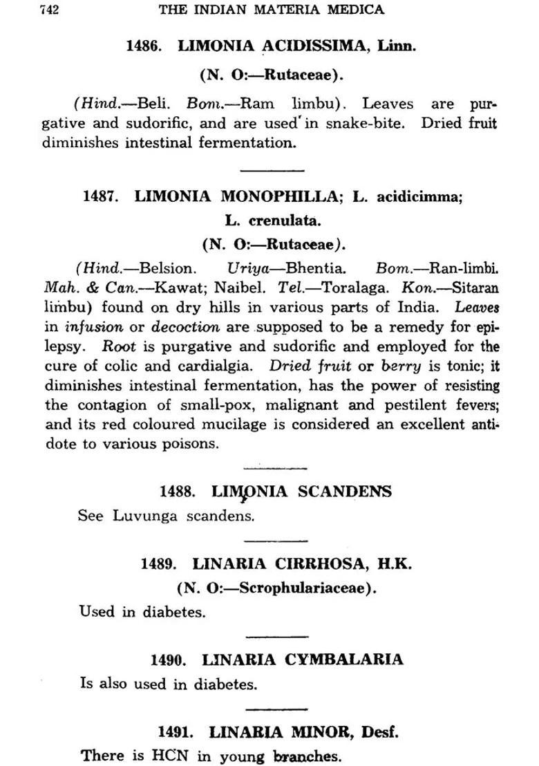 Indian Materia Medica (With Ayurvedic, Unani-Tibbi, Siddha, Allopathic, Homeopathic, Naturopathic and Home Remedies, Appendices Indexes)(Set of 2 Volumes) - Indya