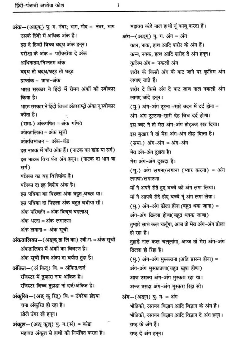 Hindipunjabi Learners Dictionary - Indya