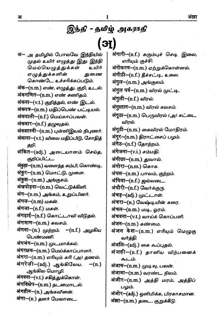 Youngminds Hinditamil Dictionary - Indya