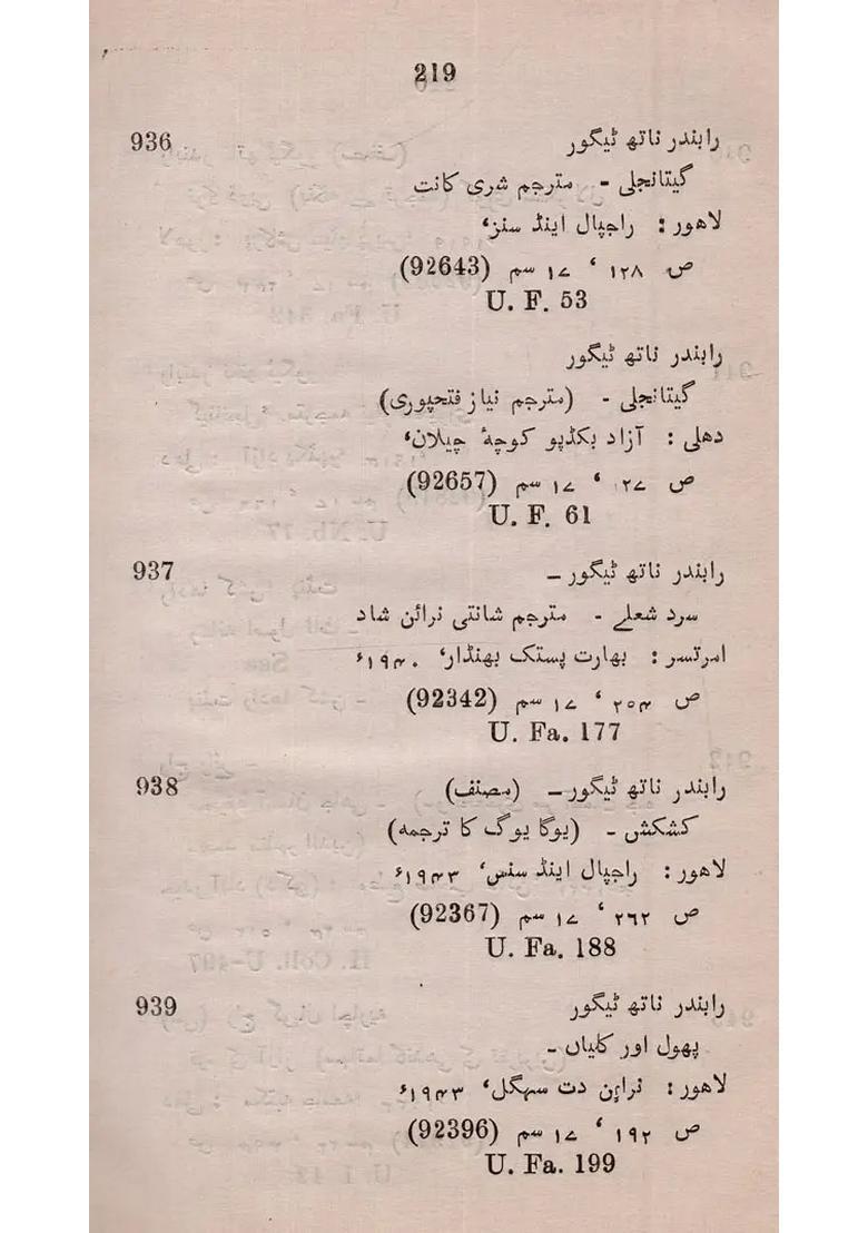 Catalogue Of Urdu Books In Possesion Of The Library Of The Asiatic Society In Urdu An Old And Rare Book Vol - Indya