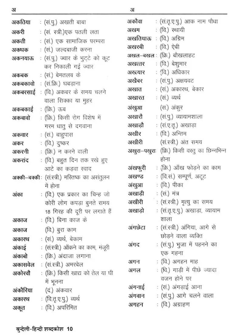 Bundelihindi Dictionary - Indya