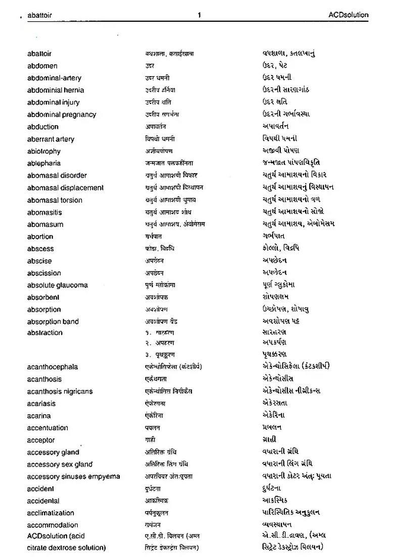 Veterinary Englishhindigujarati Dictionary Gujarati - Indya