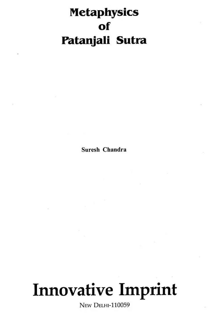 Metaphysics Of Patanjali Sutra - Indya