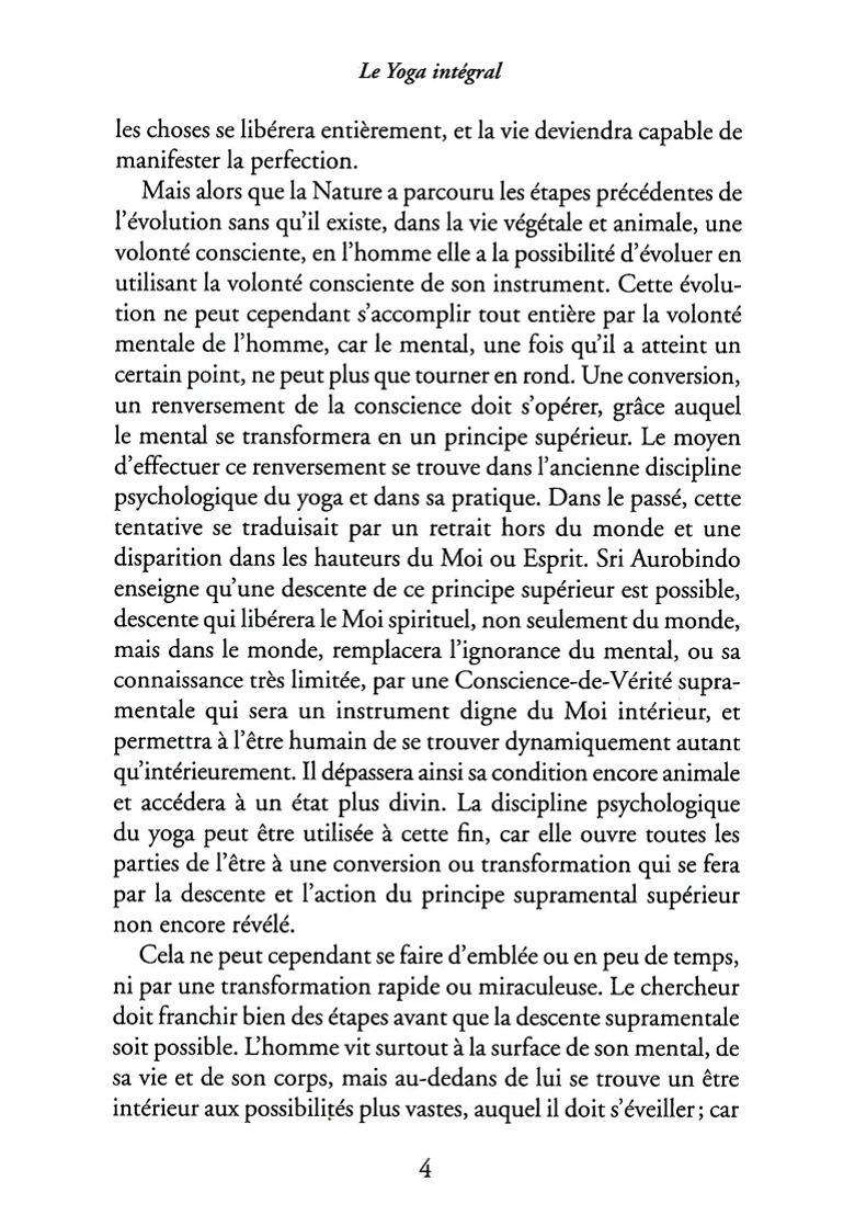 Le Yoga Intgral De Sri Aurobindo Sri Aurobindos Integral Yoga French - Indya