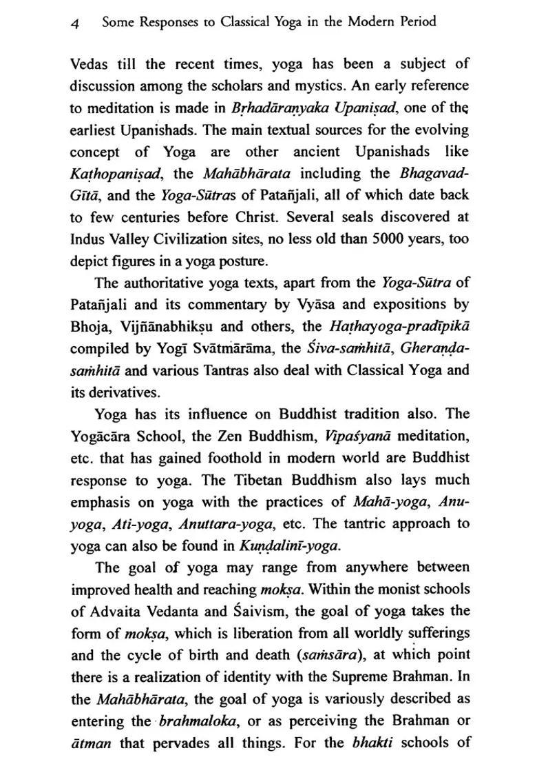 Some Responses To Classical Yoga In The Modern Period - Indya