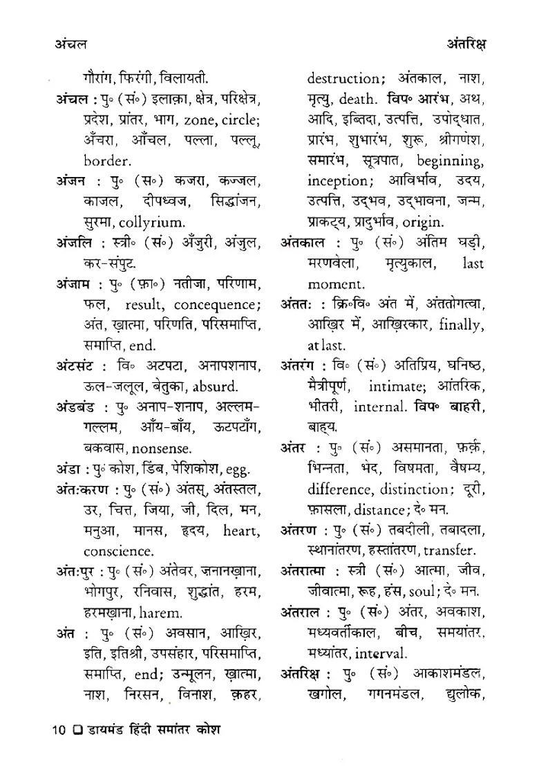 Diamond Hindi Thesaurus - Indya