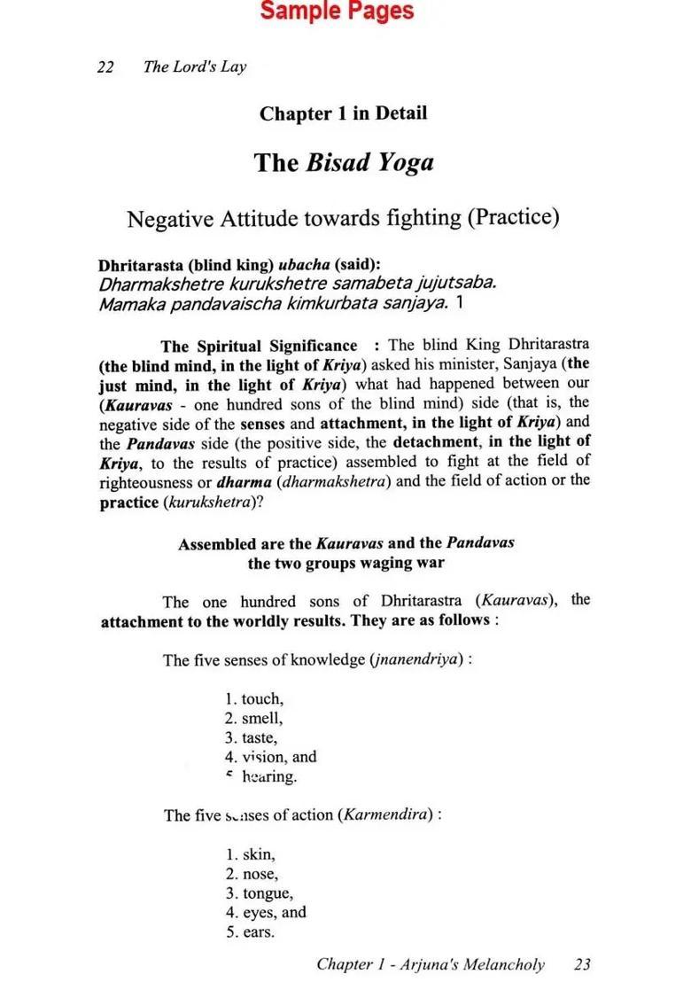 The Lords Lay The Bhagavad Gita On The Breath In Everybodys Life - Indya
