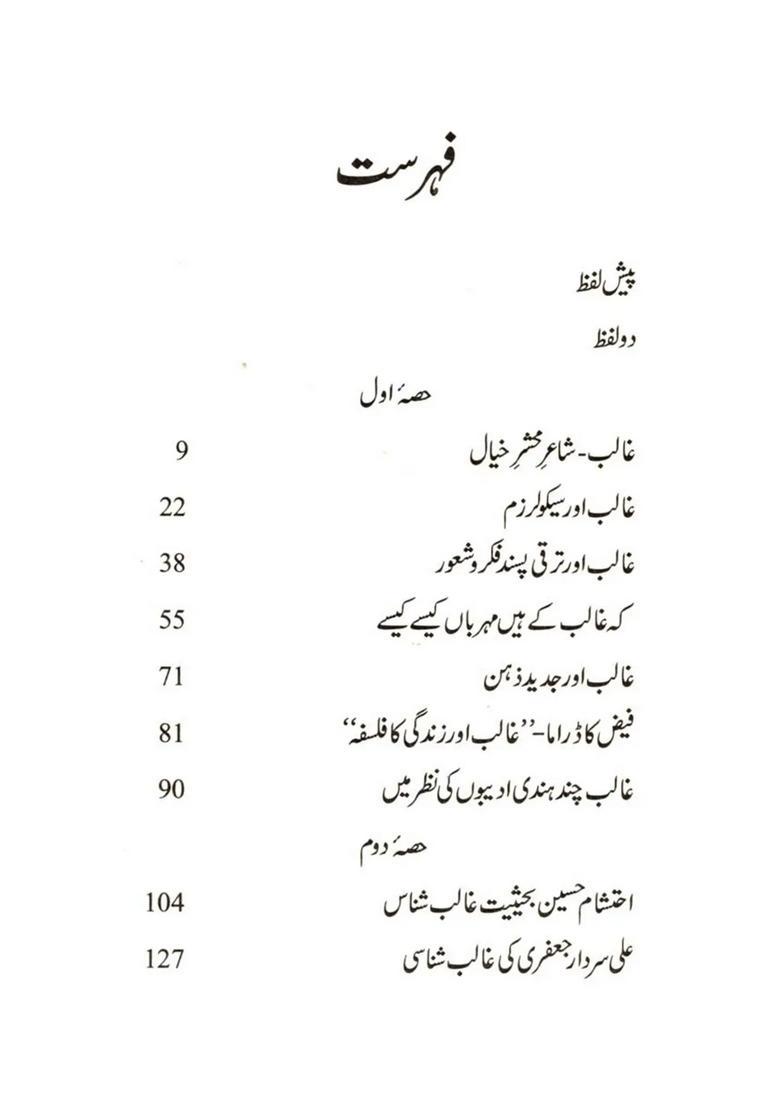 Ghalib Aur Ghalib Shanas Urdu - Indya