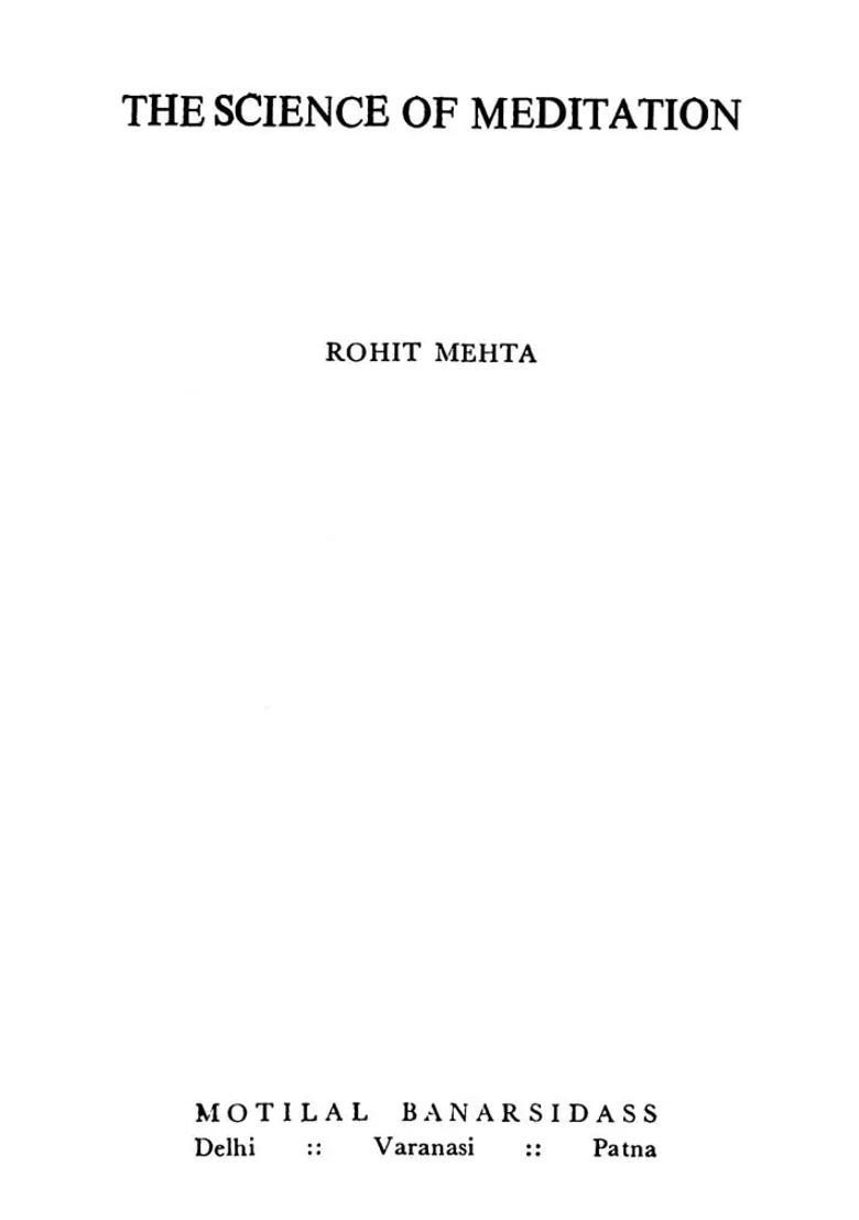 The Science Of Meditation - Indya