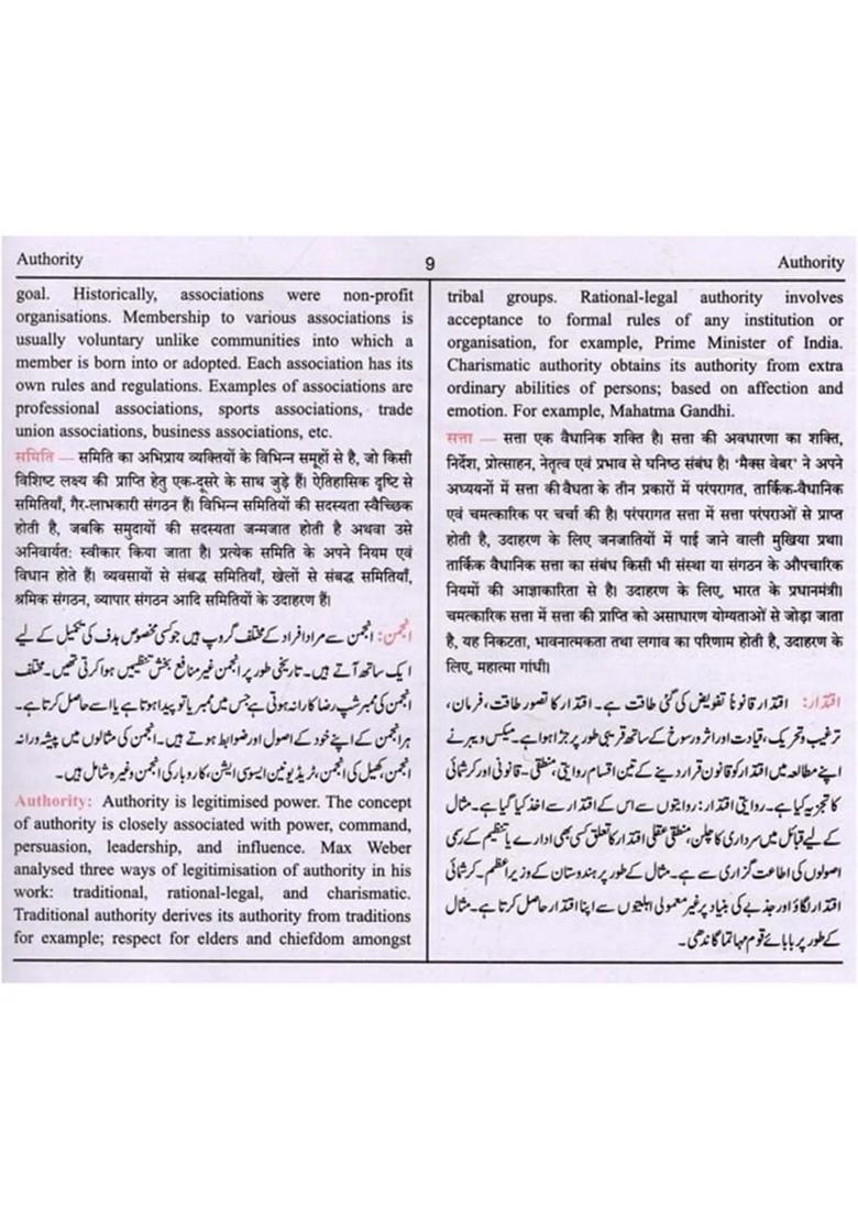 Dictionary Of Sociology For Schools Trilingual - Indya