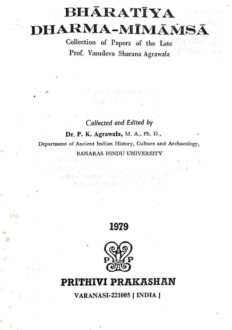 Indian Dharma Mimamsa Collection Of Papers Old And Rare Book - Indya