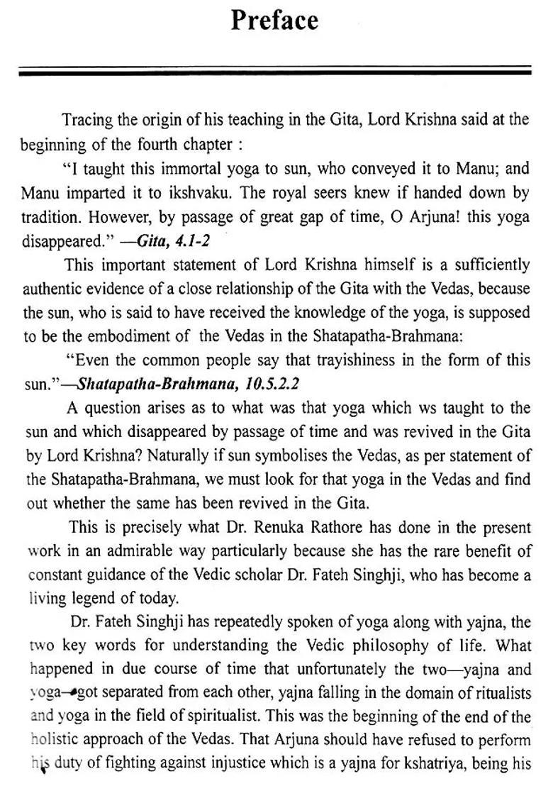 The Vedic Basis Of Gita Yoga - Indya