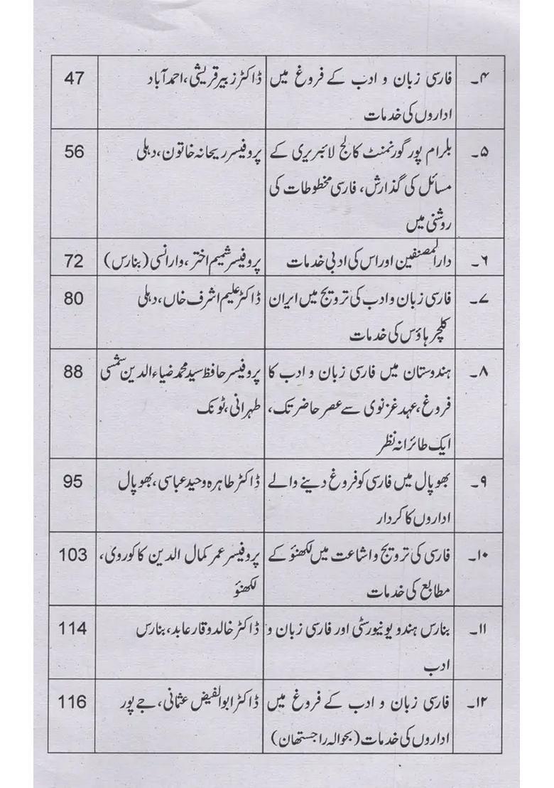 Journal Arabic Persian Research Institute Volume An Old And Rare Book Urdu - Indya