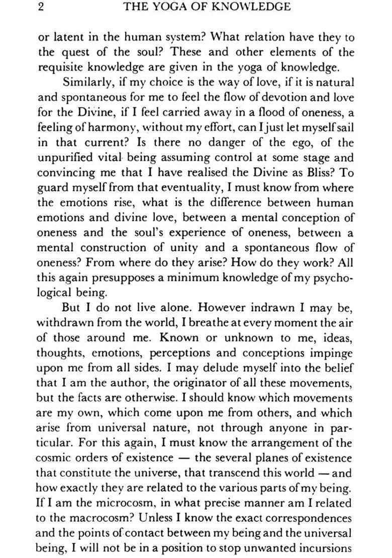 The Yoga Of Knowledge Based On Sri Aurobindos Synthesis Of Yoga - Indya