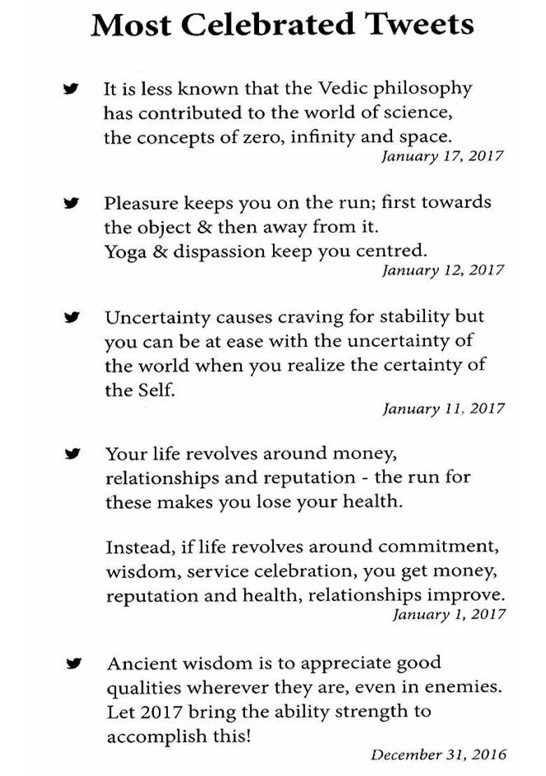 Treat Of Tweets Sri Sri Tweets That Make Life A Celebration - Indya