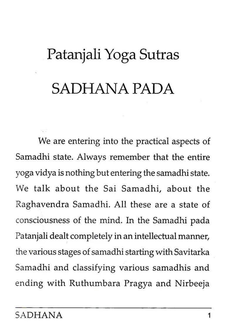 Sadhana Patanjali Yoga Sutras - Indya