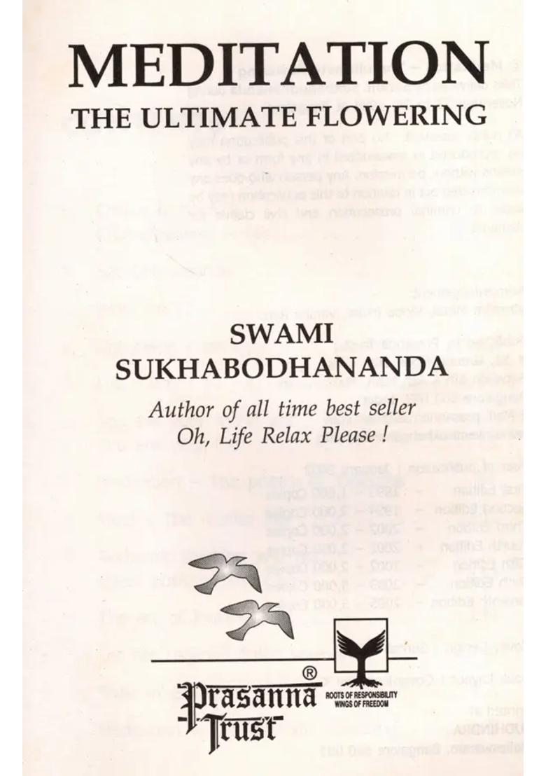 Meditation The Ultimate Flowering Discourse On Bhagavad Gita Vi - Indya