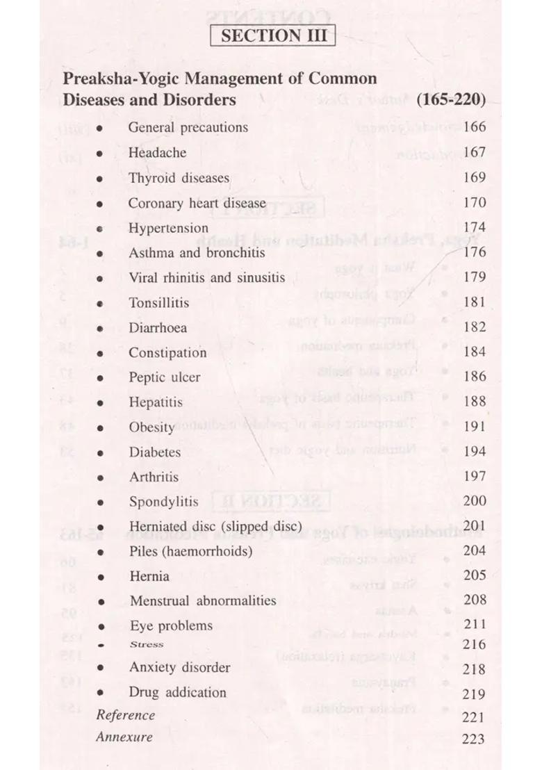 Preksha Yoga Management For Common Ailments - Indya