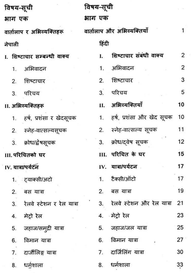 Nepali Hindi Conversation Book - Indya