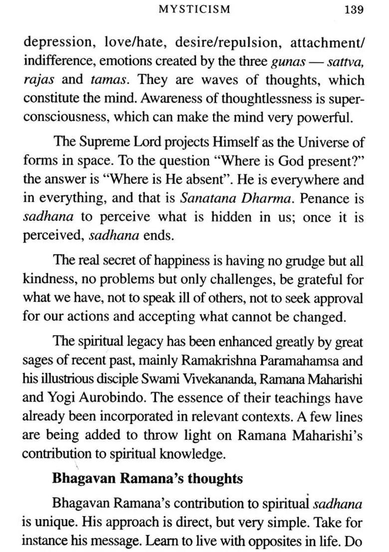 Indian Mysticism Cosmic Vision Mystic Experience Of The Unknown - Indya